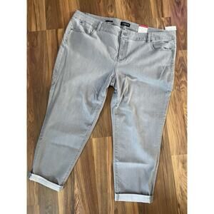 NWT Talbots Flawless Five Pocket Woman Boyfriend Jeans Women’s 24w Gray Relaxed